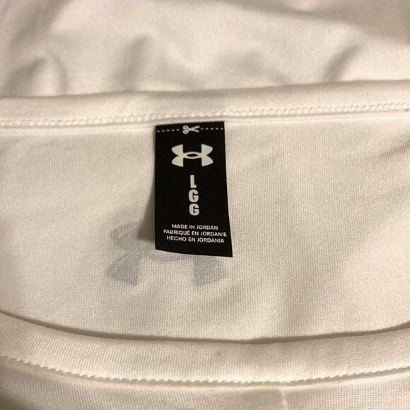 UNDER ARMOUR Motion Crossover Short Sleeve White Crop Top Womens Large - Picture 8 of 15